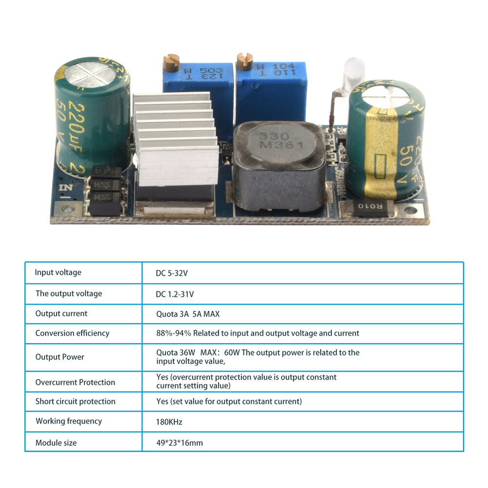 Mô-đun Dòng Điện Ổn Định DC-DC 5A Buck Nguồn Điện Áp Ổn Định Cho Thiết Bị Gia Dụng Phụ Kiện Thiết Bị Điện