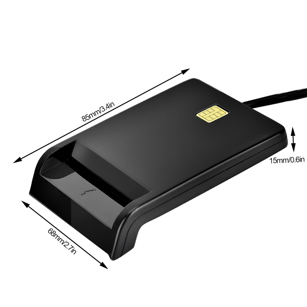 【New High Quality】Original SIM/ATM/IC/ID Bank Card Smart Card Reader USB Adapter Black Smart Card Reader ID Card Reader IC Card Reader SIM Card eader USB Card Reader Card Reader Bank Card Reader