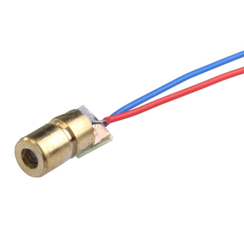 10 Cái Đầu Mô Đun Đi-ốt Chấm Laser 650nm 6Mm 5V 5MW Mini WL Màu Đỏ