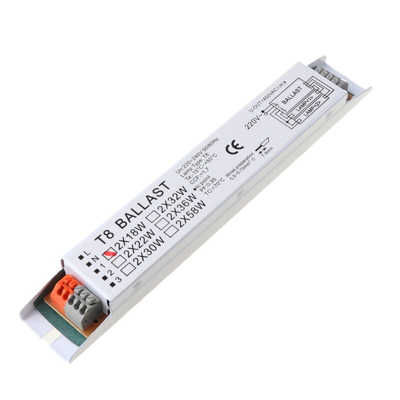 T8 220-240V AC 2x18W Wide Voltage Electronic Ballast Fluorescent Lamp Ballasts