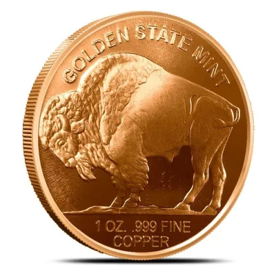 U.S. United States GSM Buffalo Nickel Indian Head 1oz 1 oz .999 Fine Cu Copper Round Coin (Made in United States)