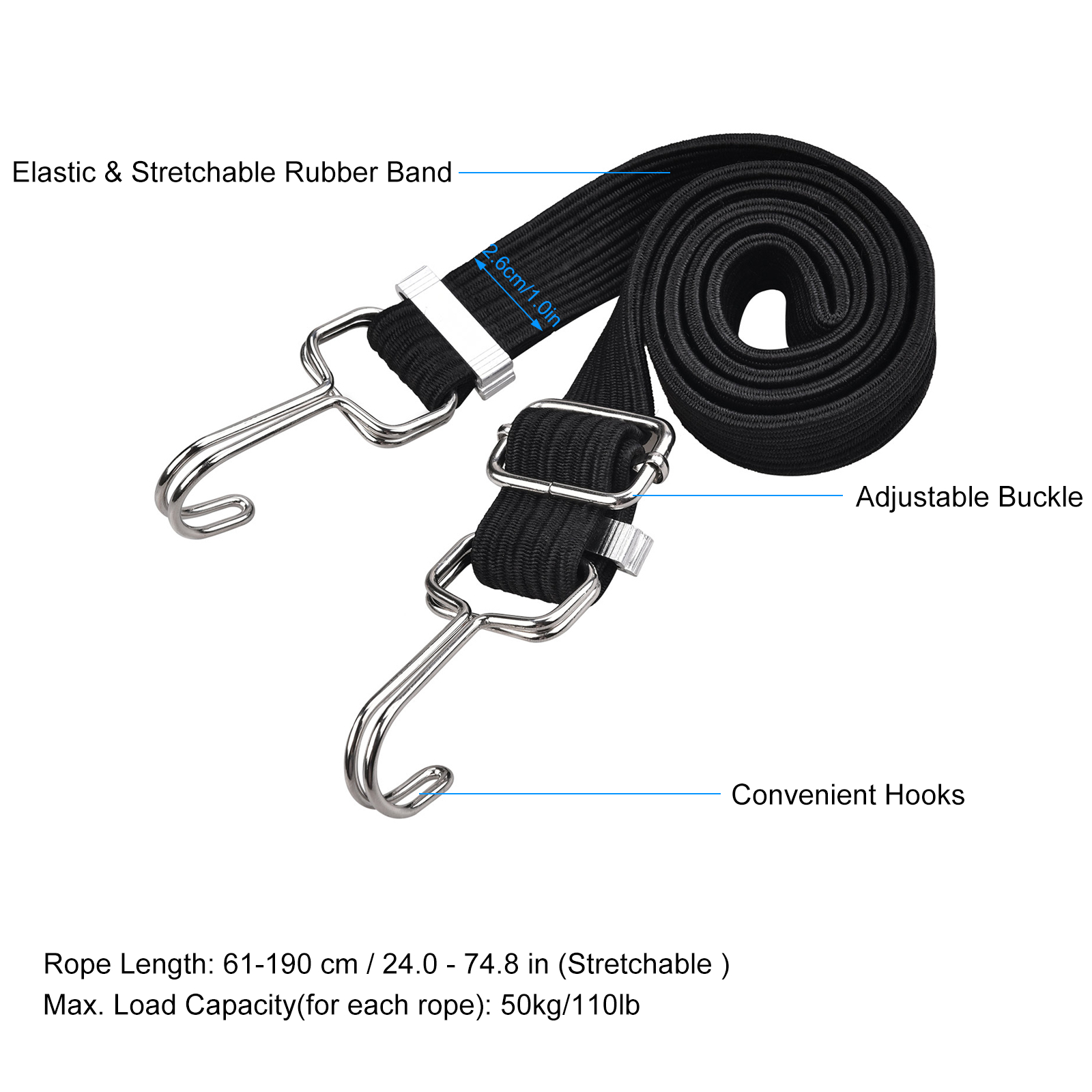 1 PCS Bike Tied Rope with Hooks Bicycle Rear Seat Fixed Bundle Cycling Elastic Stacking Banding