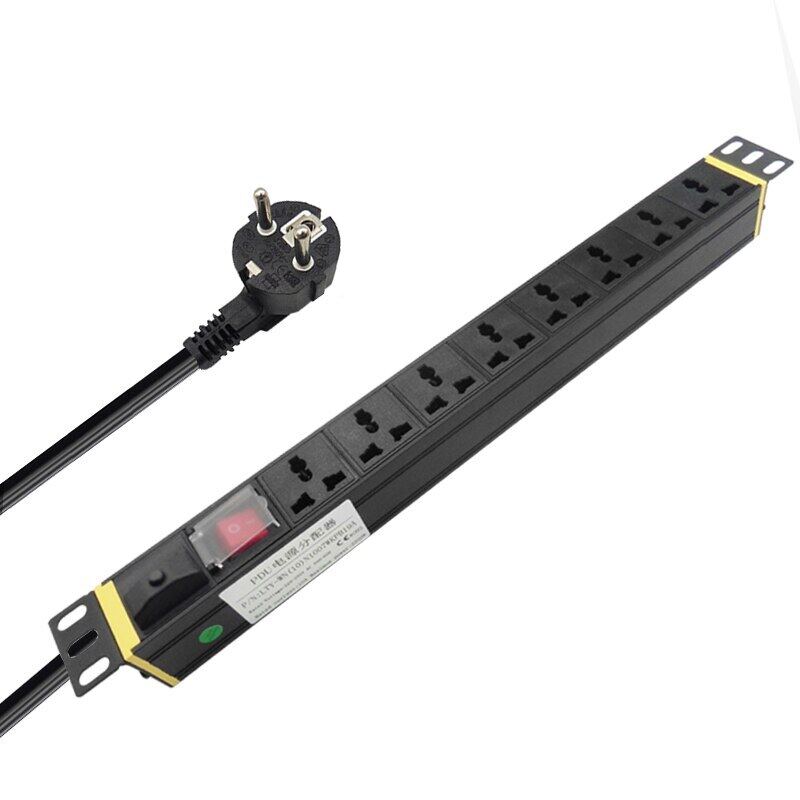 19In Pdu Cabinet Power Distribution Unit 8Bit Universal Socket Double Break Switch Overload Power Failure Protection Power Strip