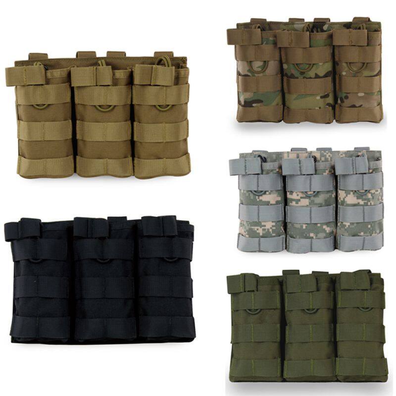 Special Promo- Outdoor Tactical MOLLE Triple Open-Top Magazine Army Fans Tactical Molle Pouch Super Deal Multi-function Waist Bag Training Scouts Casual Mini Sport Pouch FAST AK AR M4 FAMAS Mag Pouch Military Paintball Equipment