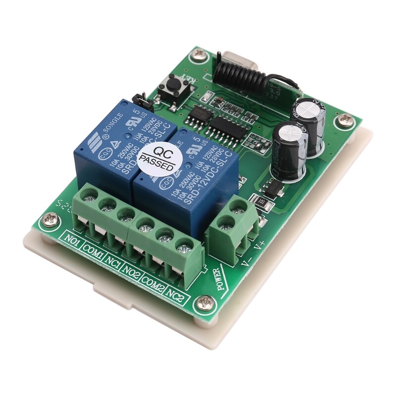 [Phổ] DC 12V 2 Kênh RF 433MHz Không Dây Điều Khiển Từ Xa Relay Chuyển Đổi Mô-đun Nhận