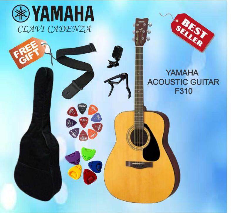 Yamaha F310 41 Full Size Acoustic Guitar (beginner) with free bag, strap, guitar pick, pick holder, capo, tuner. Malaysia