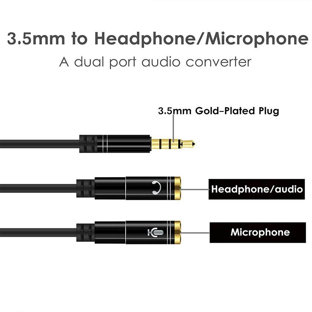 【🔥Nóng bán】Bộ Chia Bộ Chuyển Đổi Tai Nghe Di Động Cáp Giắc Cắm 3.5Mm Với Micrô Và Đầu Nối Tai Nghe Âm Thanh Riêng Biệt【Trả lại trong vòng 7 ngày】