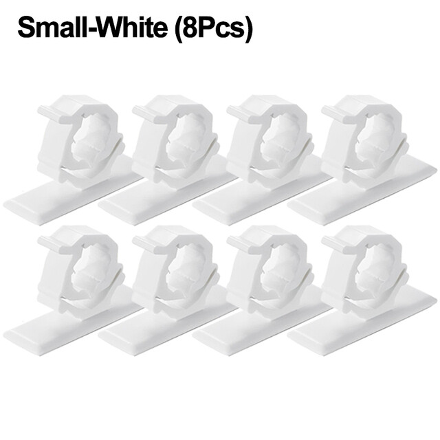 8Pcs Self-Adhesive Cable Clips Adjustable Cable Organizer Plastic Clamp Home Office Cord Management Fixed Holder Wire Winder