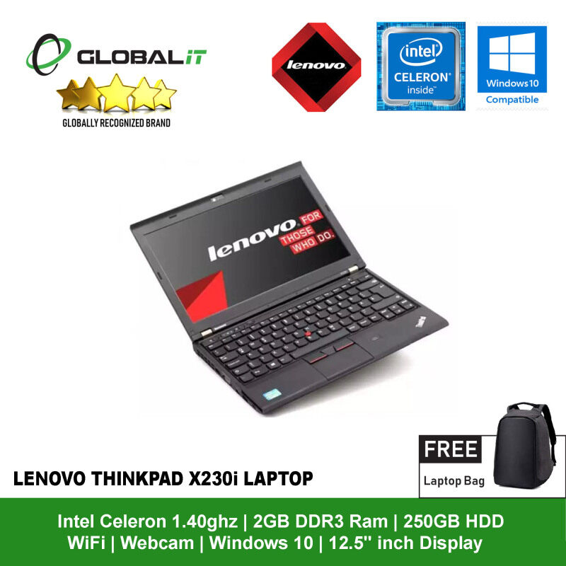 (Refurbished Notebook) Lenovo ThinkPad X230i Laptop / 12.5 inch LCD / Intel Celeron / 2GB DDR3 Ram / 250GB HDD / WiFi / Windows 10 / Webcam Malaysia