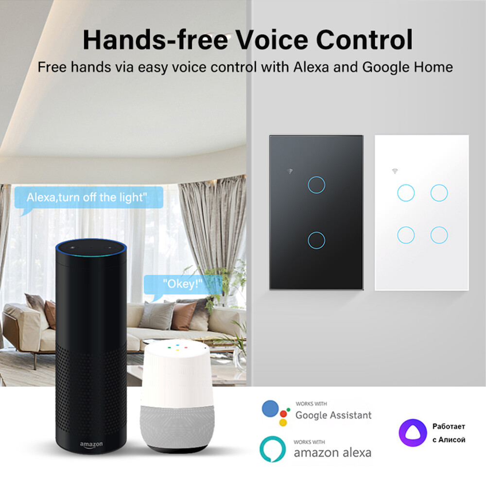 Tuya Công Tắc Bảng Thông Minh Công Tắc Thông Minh Wifi Phiên Bản Không Cháy Công Tắc Nhà Thông Minh Bảng Điều Khiển Từ Xa Tuya/Ứng Dụng Smart Life Hoạt Động Với Alexa Goo Gle Home