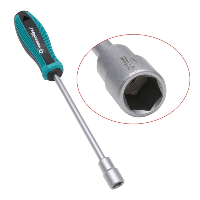 Metal Socket Driver Wrench Screwdriver Hex Nut Key Nutdriver Hand Tool 6mm