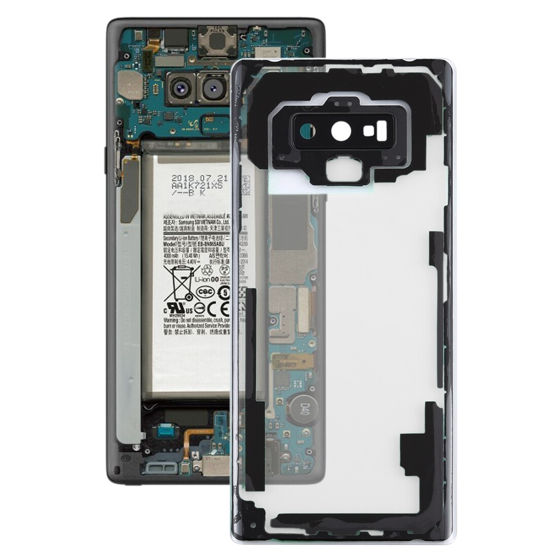 (
hua jia kang)for samsung galaxy note9 / n960d n960f transparent back cover with camera lens cover