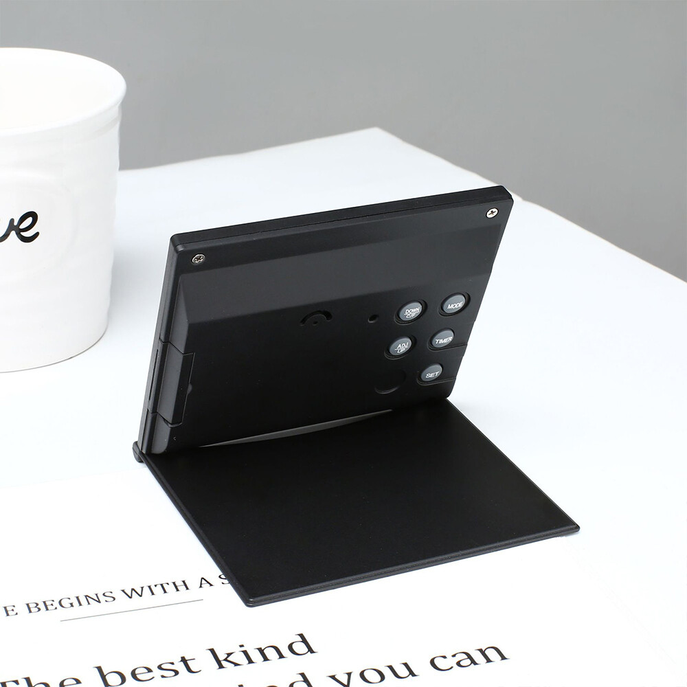 Foriot Foriot Foldable desktop LCD electronic clock multi-function date alarm clock simple and convenient ultra-thin travel clock