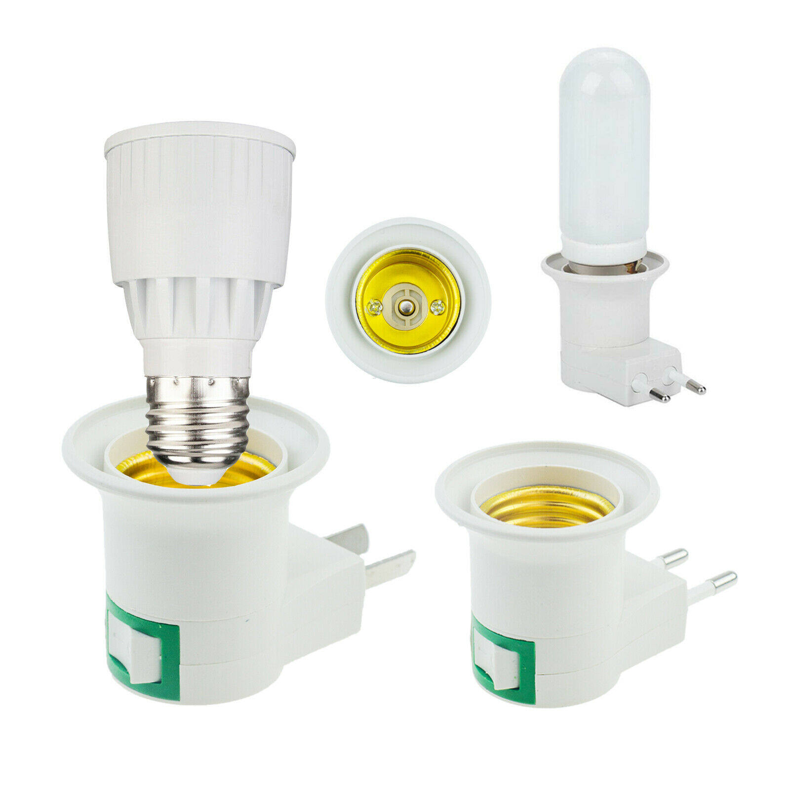5X E27 Bóng Đèn Ổ Cắm Chủ Plug-In Adaptor Vít Cơ Sở Đèn Tường US EU Cắm
