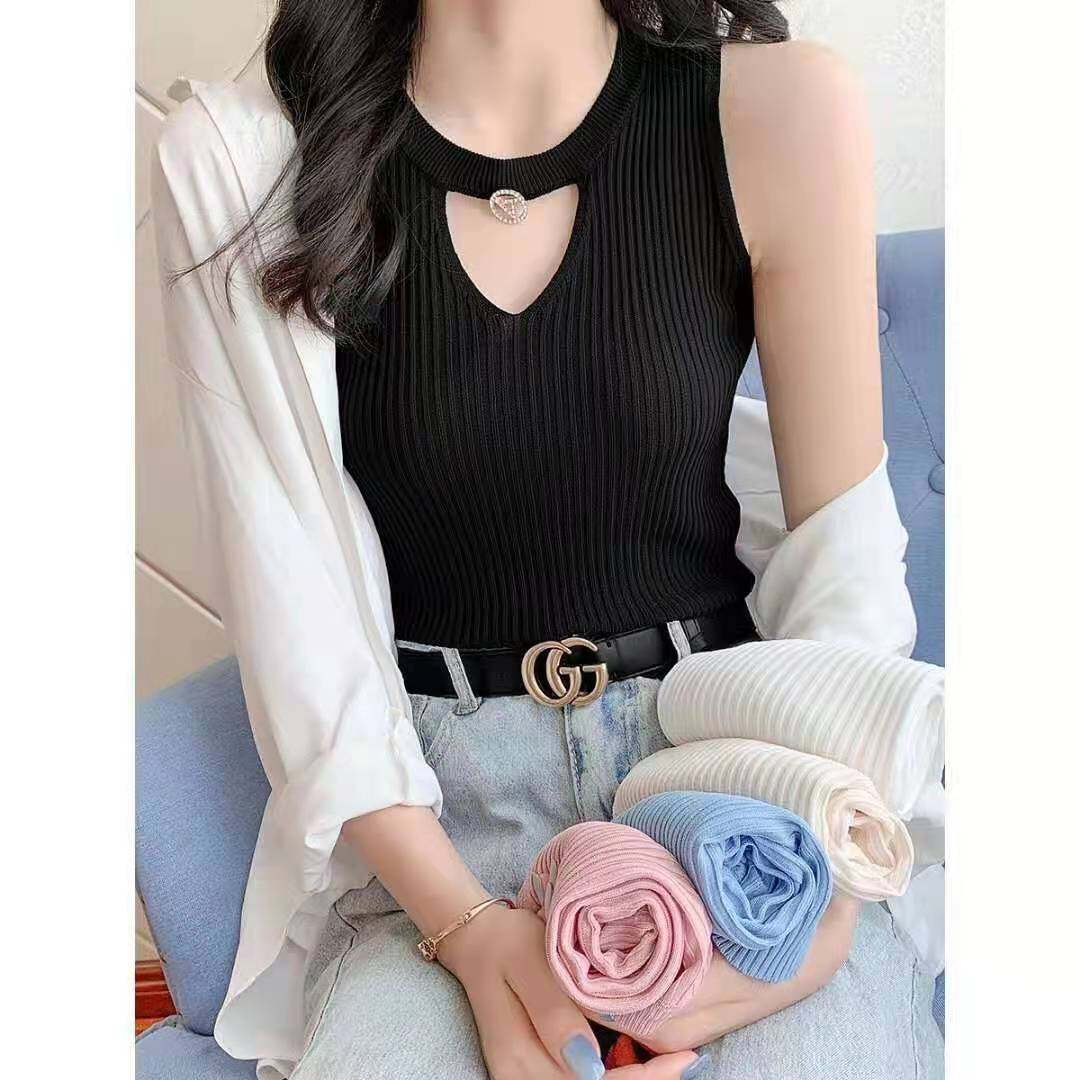 S-3XL Áo Gi Lê Cổ Lọ Không Tay Cỡ Vải Nhung Lông Cho Nữ Áo Gi Lê Mặc Trong Bó Sát Hàn Quốc Phù Hợp Với Mọi Người