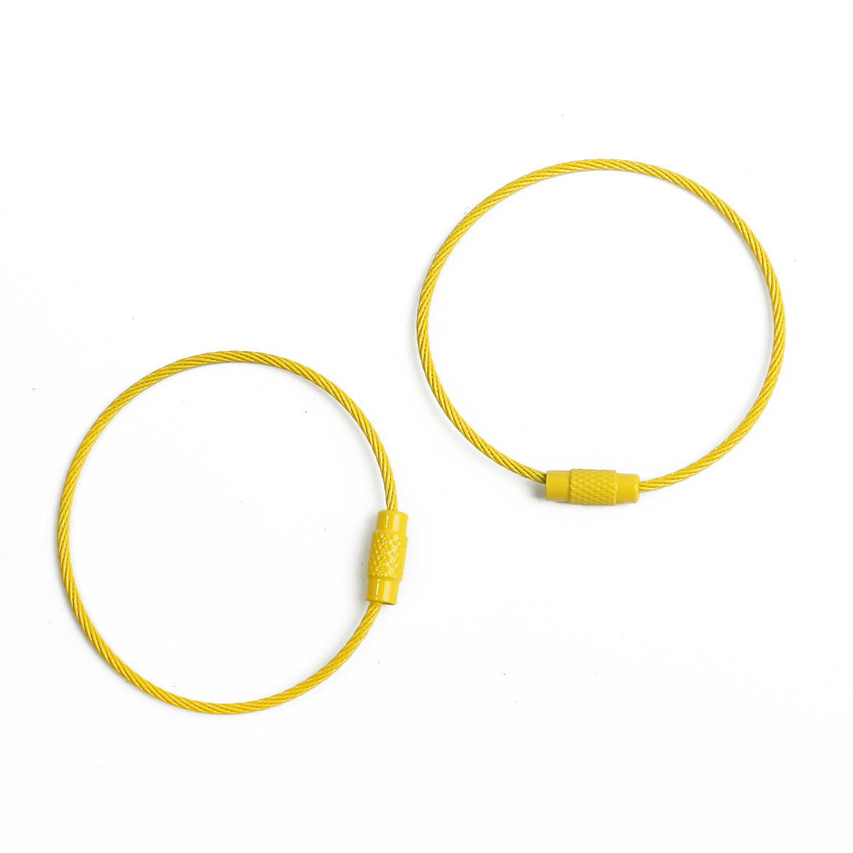 2pcs/Lot Multicolor Stainless Steel Wire Keychain Cable Rope Key Holder Keyring Screw Lock Ring Key Keyring Circle Camp Rope Fitting DIY