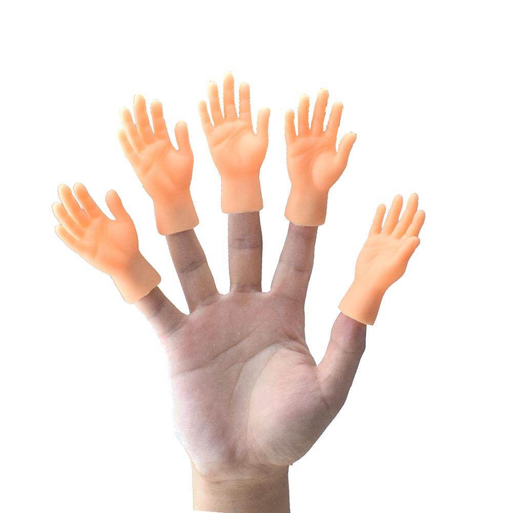 microgood 2Pcs Funny Simulation Left Right Mini Hands Finger Sleeve Puppets Children Toy