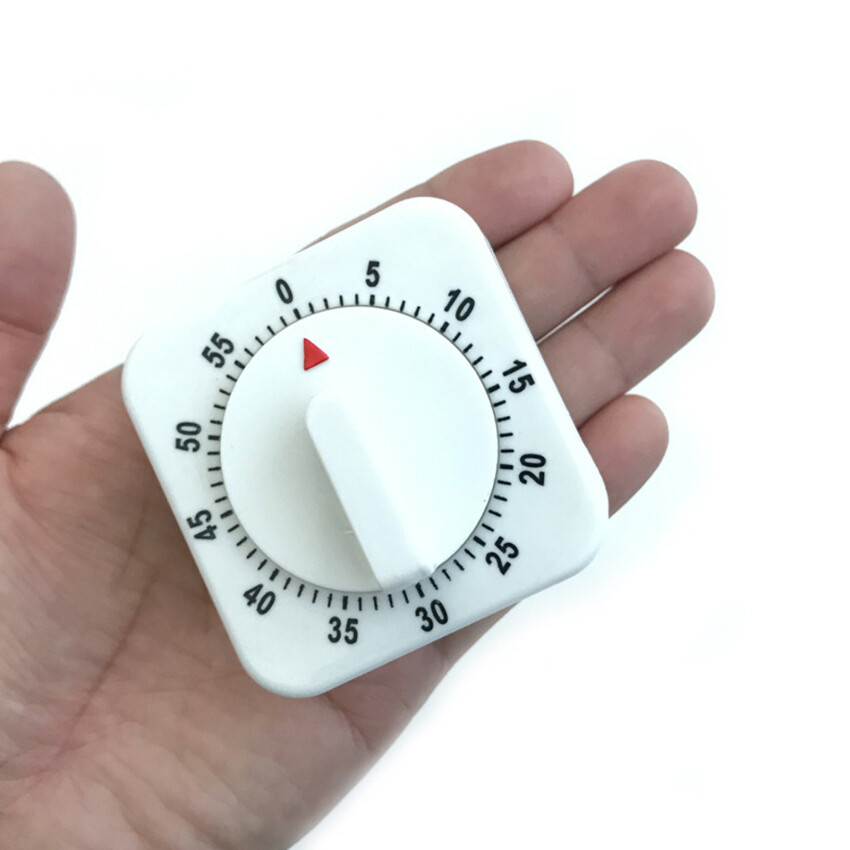 60 Minutes Kitchen Timer Count Down Silent Alarm Reminder White Square Mechanical Timer For Kitchen Classroom Homework Office
