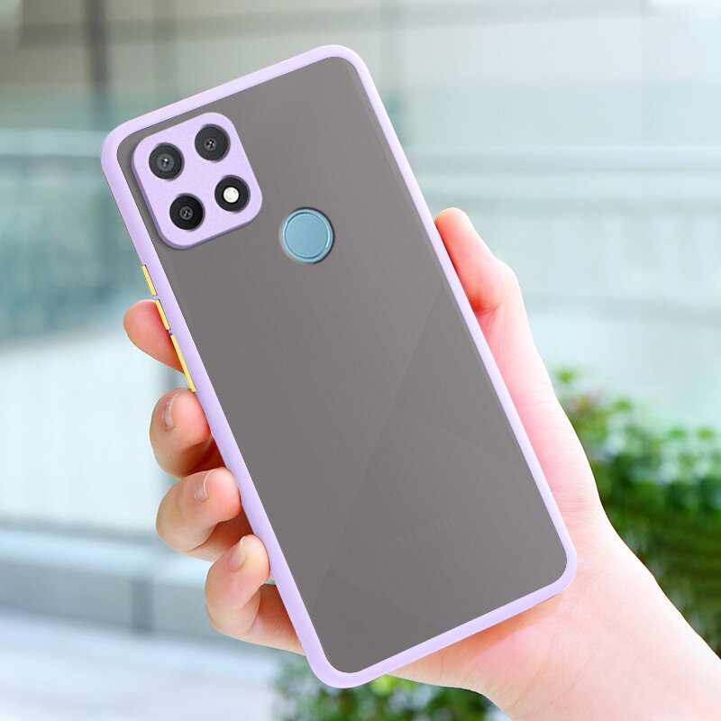 YBD Precision camera protection case For Oppo A15 2020 A15S Casing multiple colour Matte Hard PC Back Cover Shockproof Phone Case