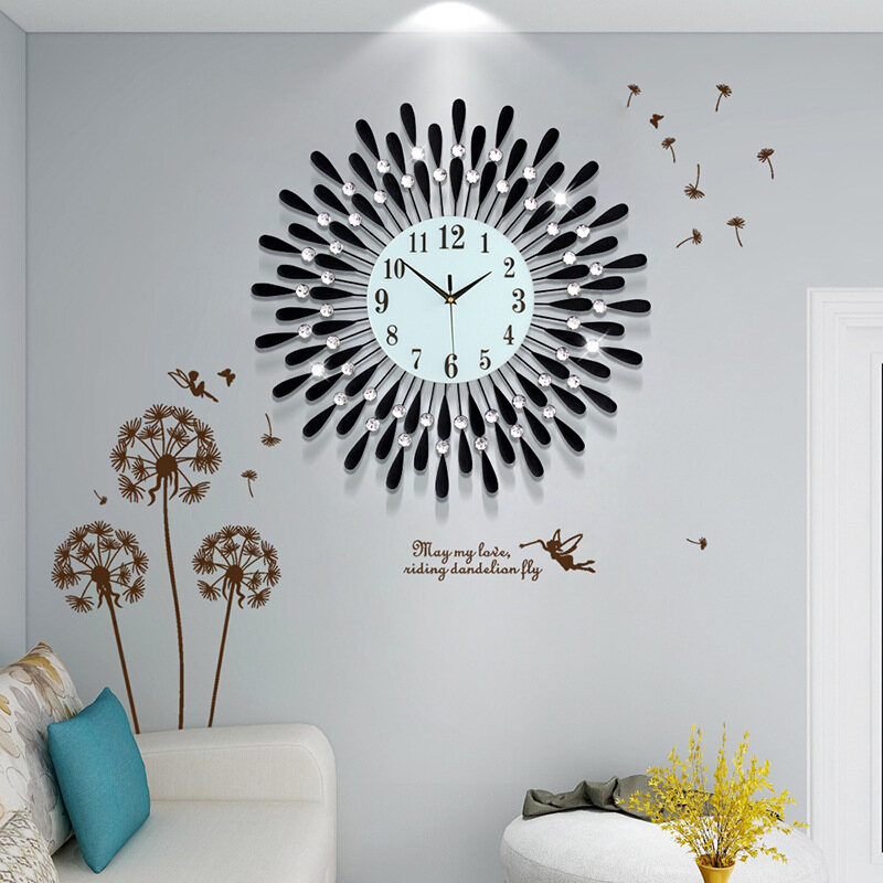 Creative iron art clock, wall clock, living room decoration clock, electronic quartz clock, wall clock