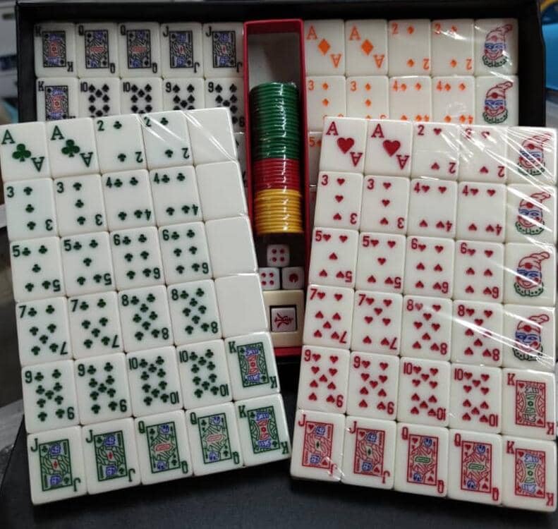 Rummy/Cinami/Lami Mahjong Set/Mahjong Set With Hand Carry Box Casing(White Colour） Lazada