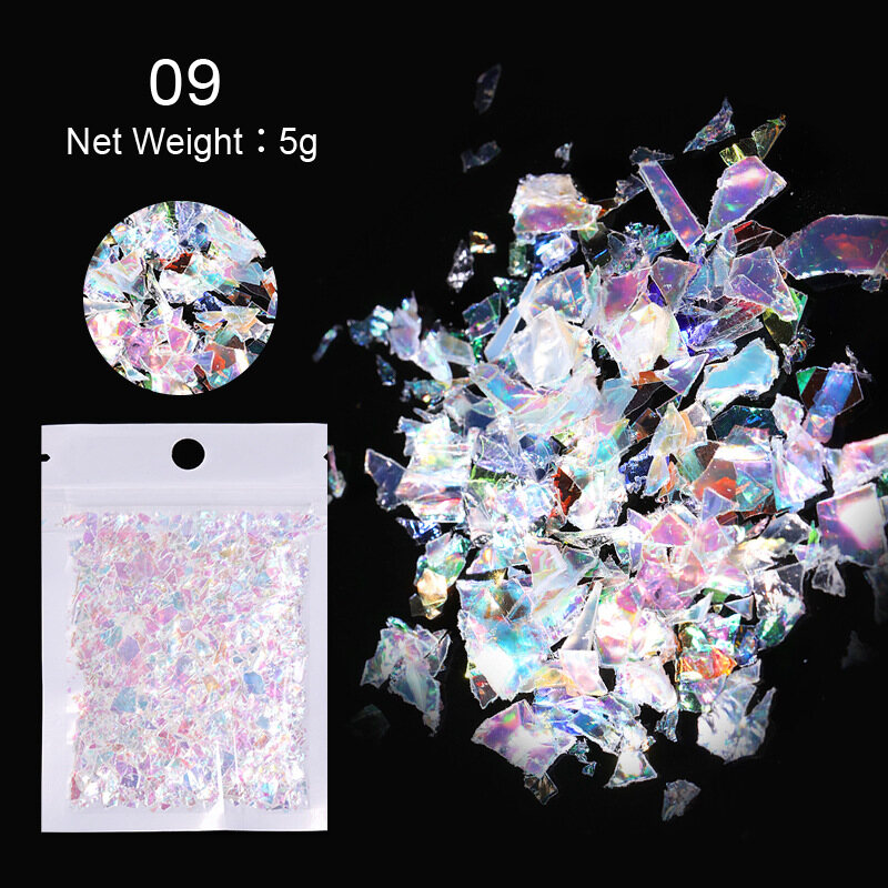 1 Bag Candy Nail Sequins Glass Paper Nail Flakies Irregular Colorful Nail Sequins DIY Nail Art Decoration