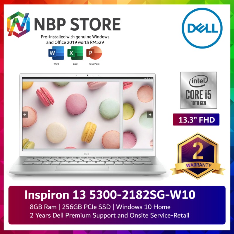 Dell Inspiron 13 5300-2182SG-W10 13.3 FHD Laptop Platinum Silver ( i5-10210U, 8GB, 256GB SSD, Intel, W10, HS ) Malaysia