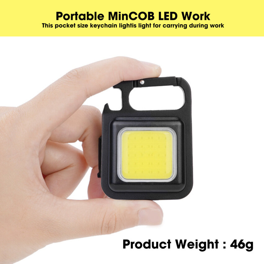 【High Quality+ In Stock】Mini LED Flashlight Work Light Mutifuction Portable Pocket Flashlight Keychains USB Rechargeable for Outdoor Camping Small Light Corkscrew
