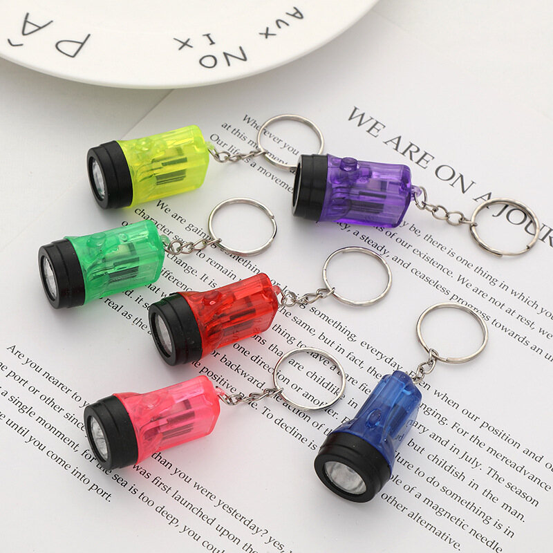 Multifunctional Mini Keychain Charm Lighting Flashlight Home Outdoor Camping Mountain Climbing Emergency Flashlamp Backpack Pendant Decoration