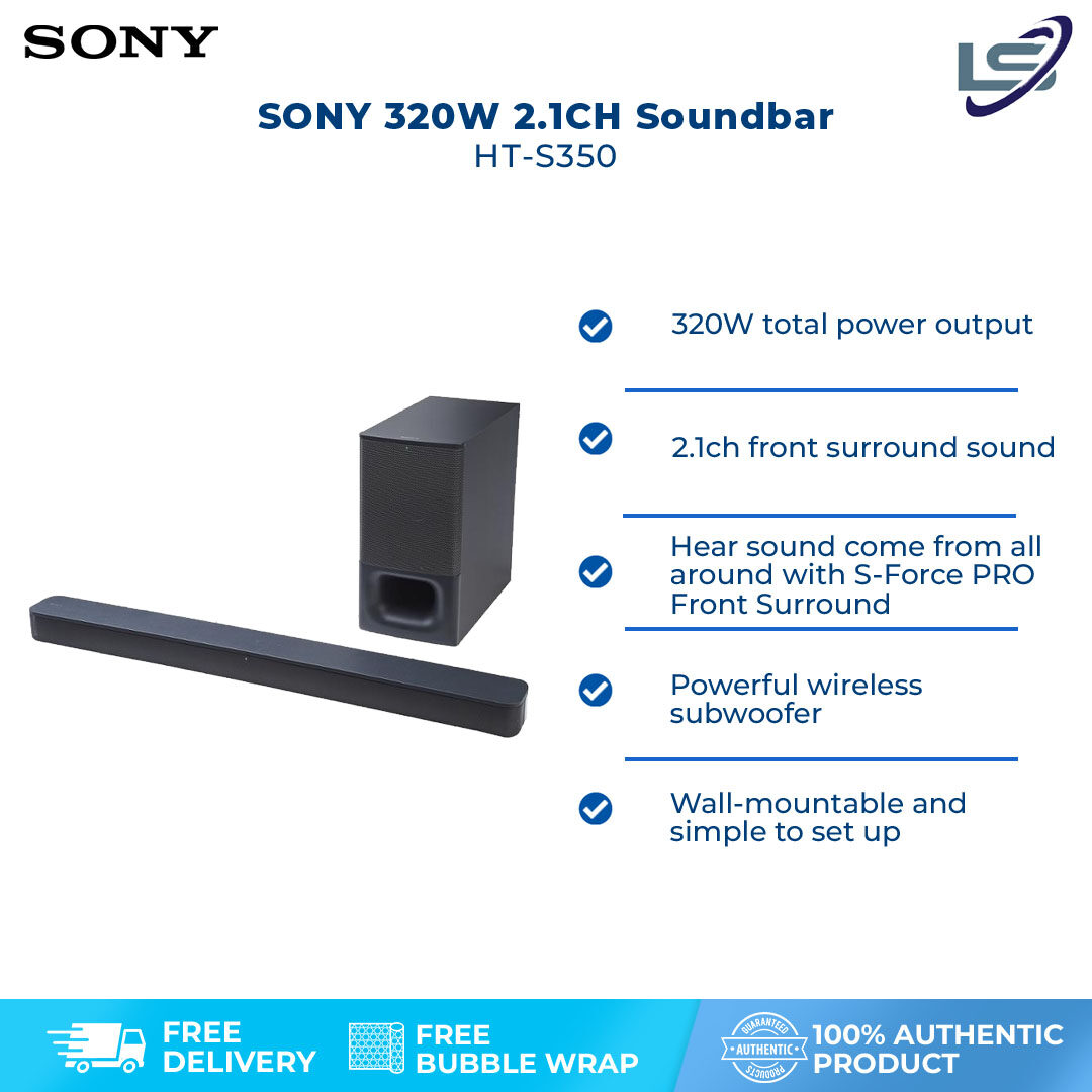 SONY 320W 2.1CH Soundbar HTS350 Bluetooth 5.0 Night Mode HDMI