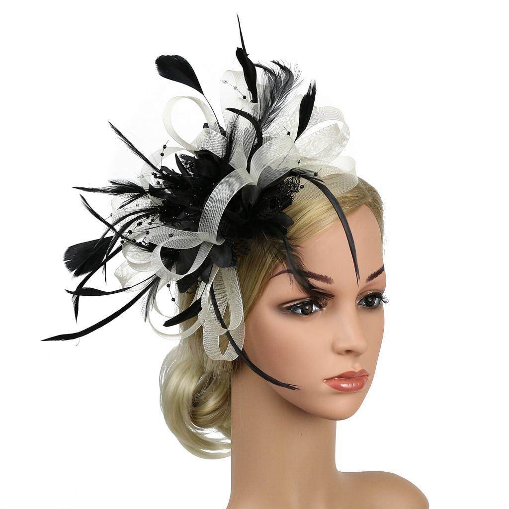 New Feather Looped Headband Alice Band Fascinator Ladies Day Wedding Royal Ascot