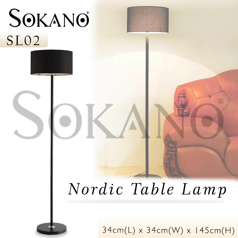 Sokano Sl02 Nordic Floor Stand Lamp Deco For Living Hall Bedroom Office Café Lampu Perhiasan Free Led Bulb