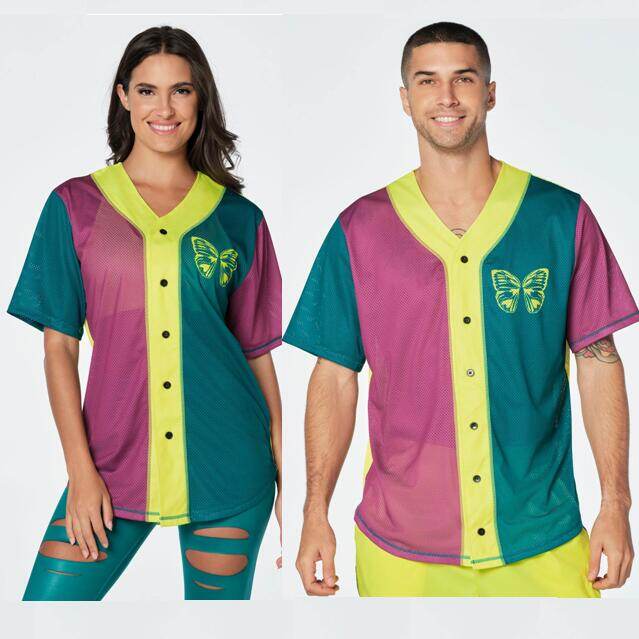 Zumba fitness zumba break out break free short sleeve jersey caution z1t00 0459