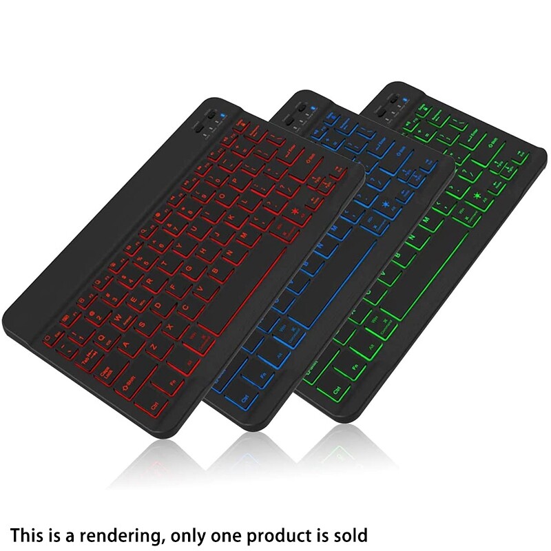 Bluetooth Keyboard with 7-Colors Backlit,Rechargeable Slim Full Size Keyboard with Number Pad for Laptop/Tablet/Smart TV