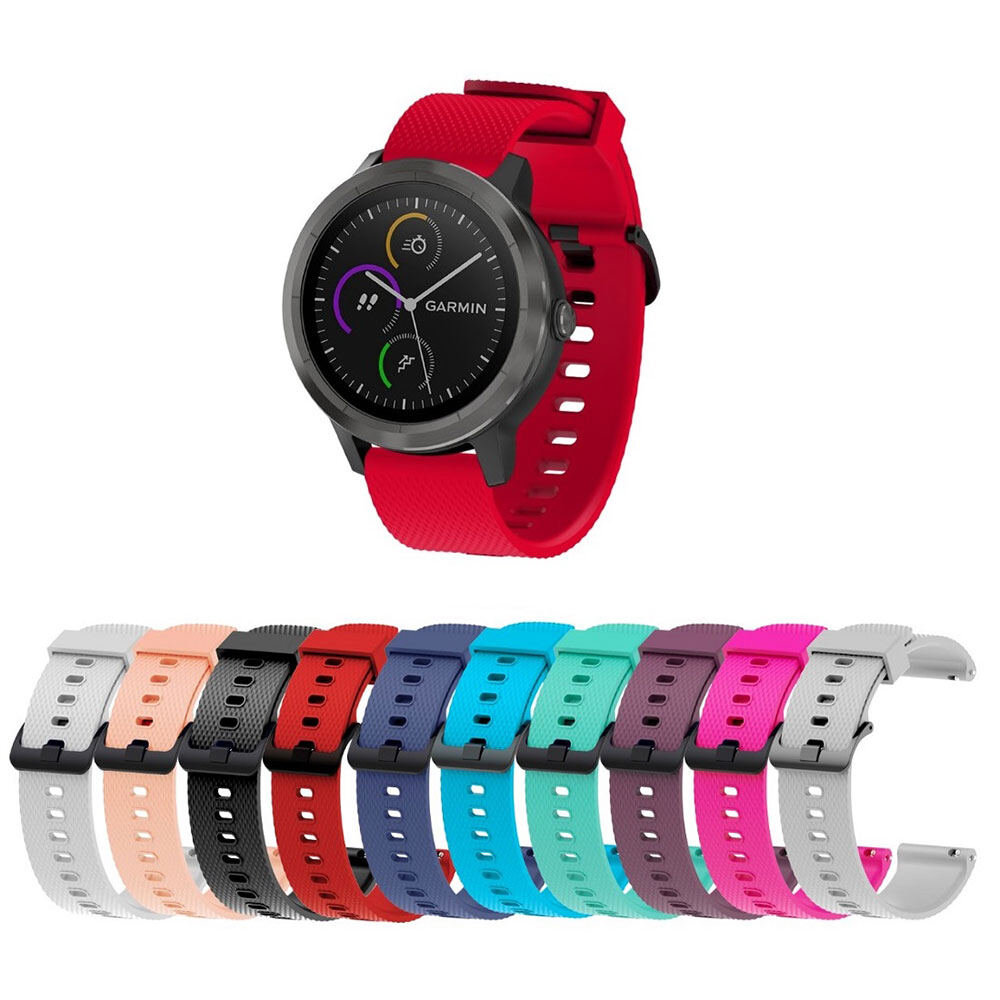 Band Compatible for Garmin Vivoactive 5/Vivoactive 3/Forerunner 245/645/Vivomove/Vivomove HR Straps, 20mm Soft Replacement Bands Wristband