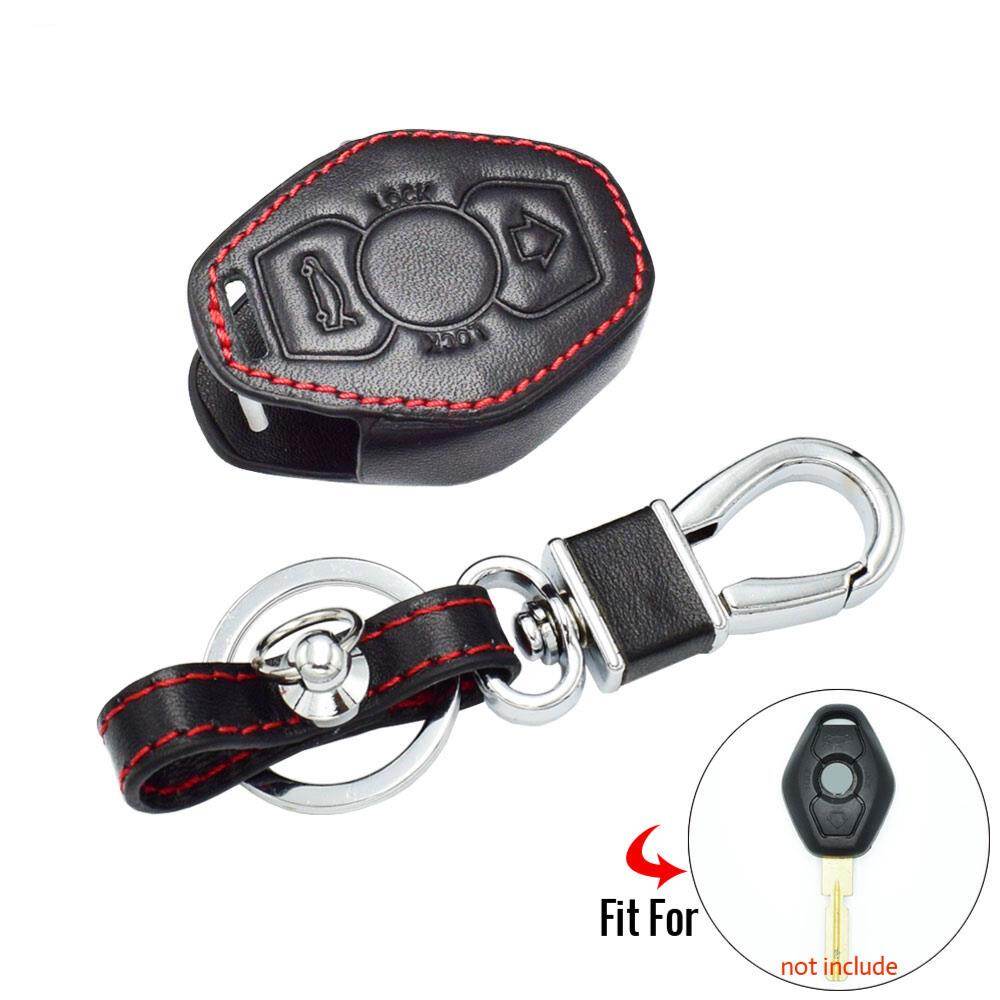 （borongwell）Real Leather Car Key Cover For Bmw X3 X5 Z3 Z4 3 5 7 Series E38 E39 E46 E83 M5 325i Remote Fob Protector Case Auto Accessories