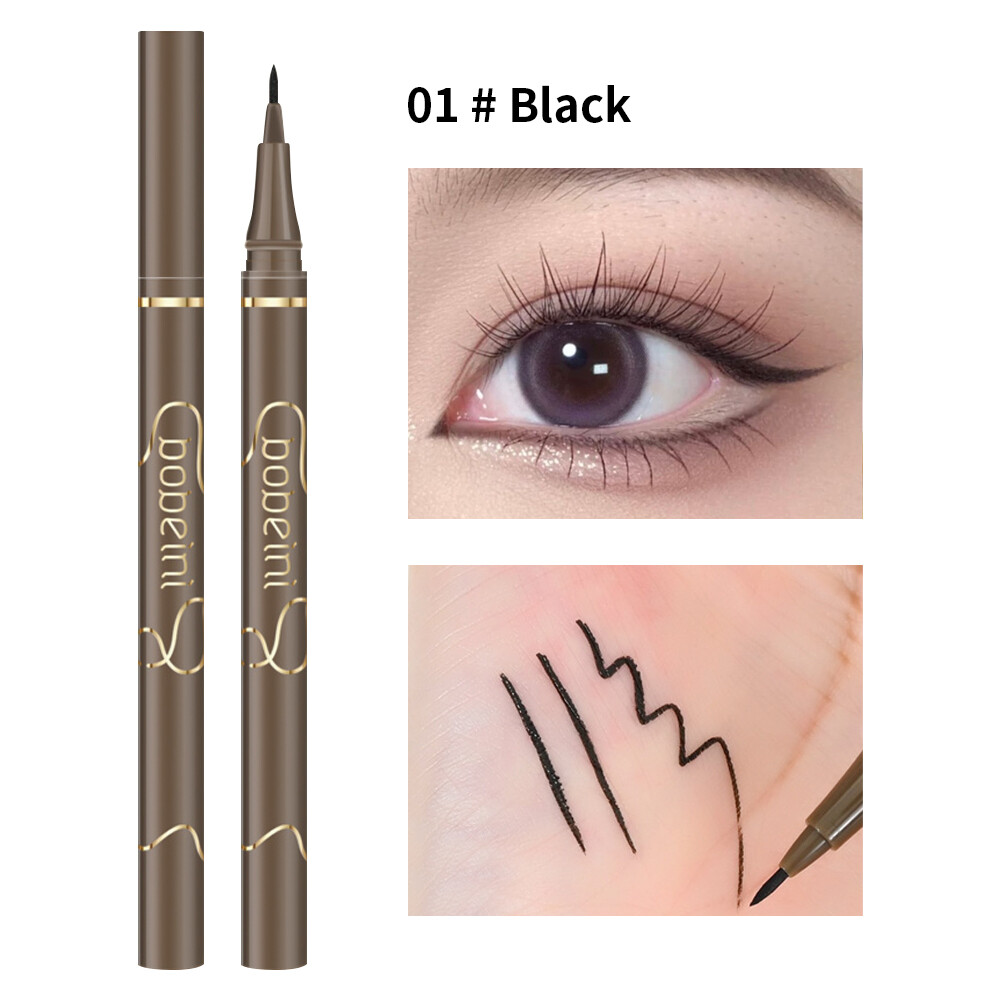 Dorisna Waterproof Eyeliner Pencil Liquid Eye Liner Smudge Proof Quick Drying Ultra Fine Black Eyeliner