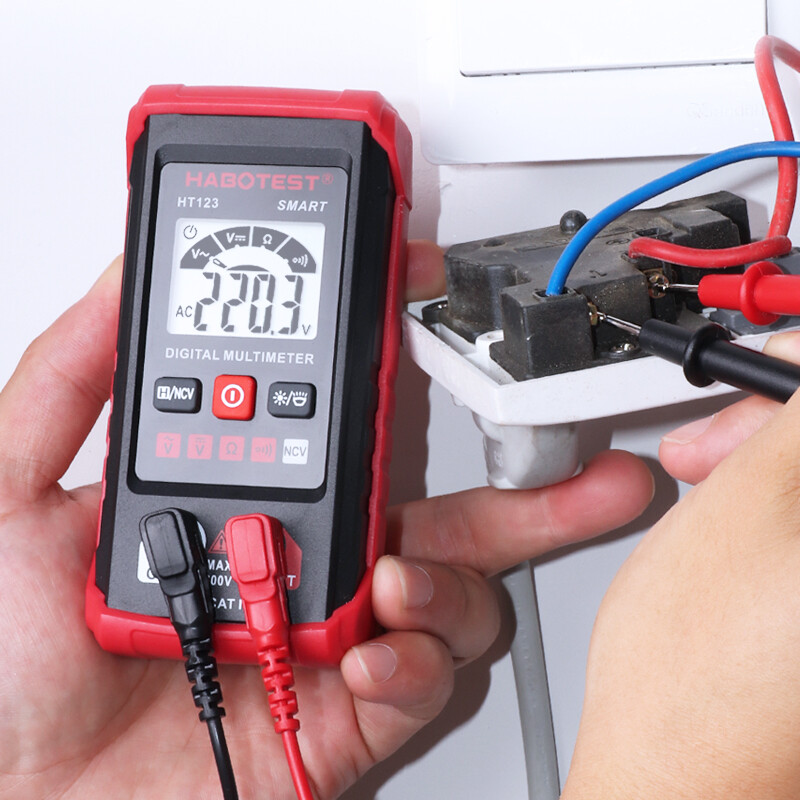 HT123 Smart Digital Multimeter High-precision Auto Range Multimeter NCV AC DC Voltage Resistance Continuity Tester with Backlight