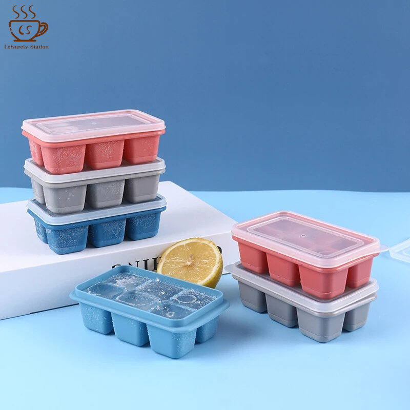 6 Grid Silicone Ice Cube Maker Trays with Lids Mini Ice Cubes Small Square Mold Ice Maker Kitchen Tools Ice Mold