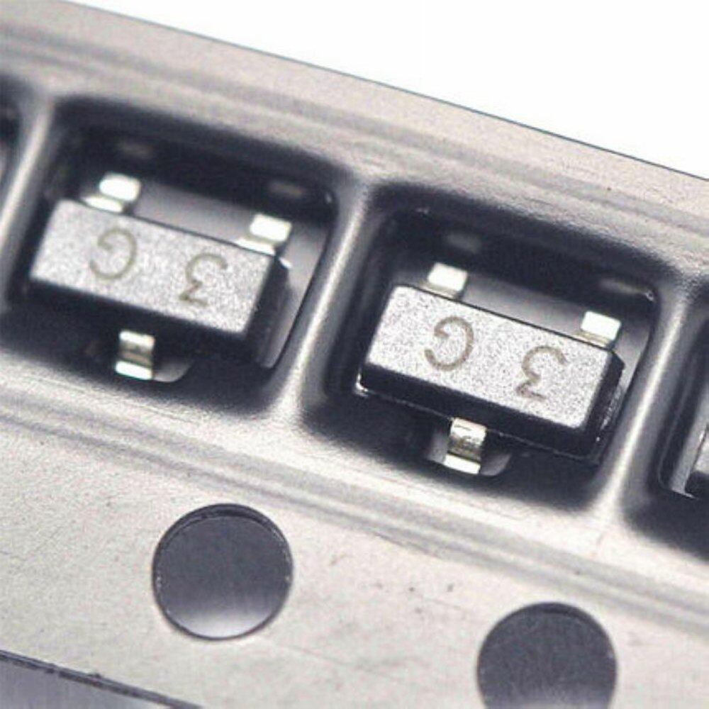 100pcs bc857c 3g 0.1a 45v pnp sot-23 smd transistor