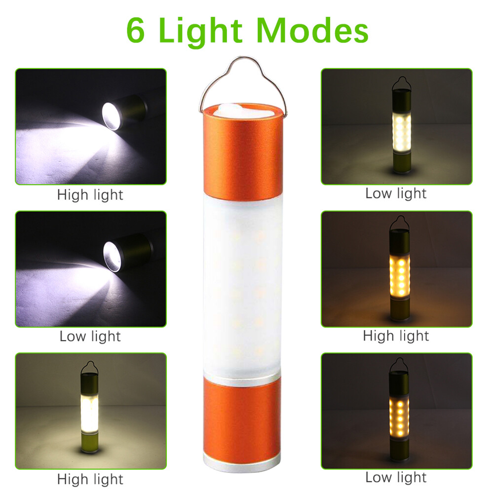 USB Rechargeable LED Portable Telescopic Flashlight Zoomable Hanging Torch-black/green/orange