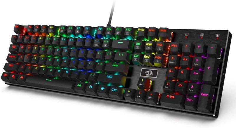 Redragon K556 RGB LED Backlit Wired Mechanical Gaming Keyboard, Brown Switch,Aluminum Base, 104 Standard Keys Singapore
