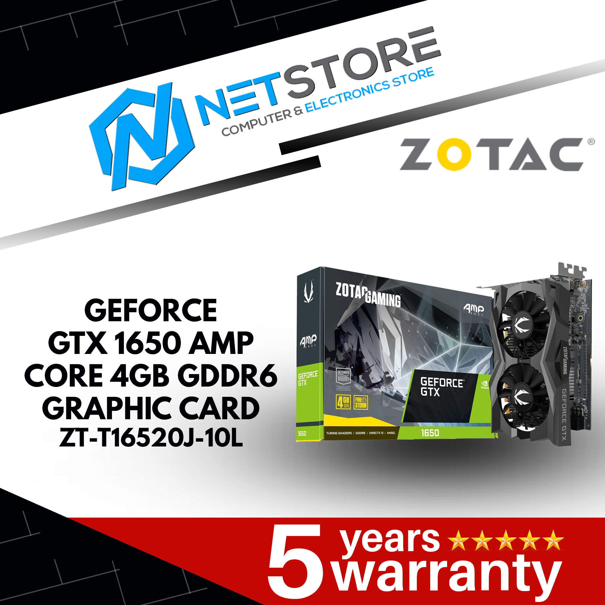 ZOTAC GAMING GeForce GTX 1650 AMP Core 4GB GDDR6 GRAPHIC CARD - ZT ...