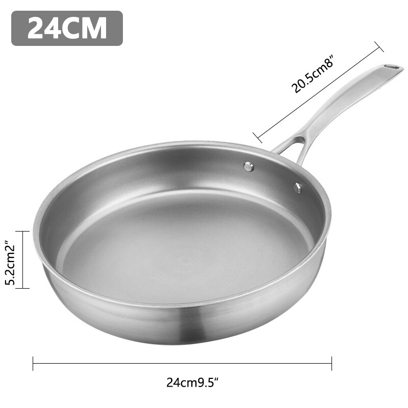 Konco 24/26cm Pure Titanium Frying Wok Frying Pan Nonstick Skillet