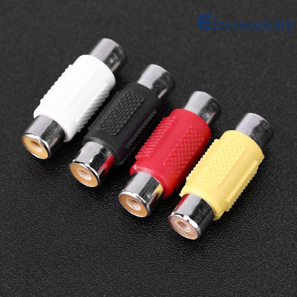 4pcs Gold-plated RCA Female to RCA Female Connector AV Plug Jack Adapter
