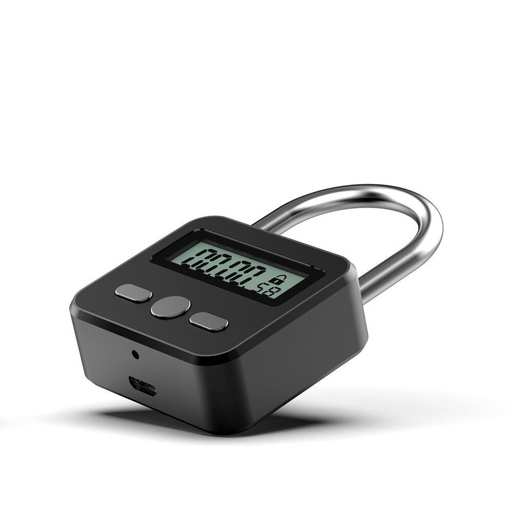 Timing Padlock Metal Timer Lock 99 Hours Max Digital Electronic Heavy Duty