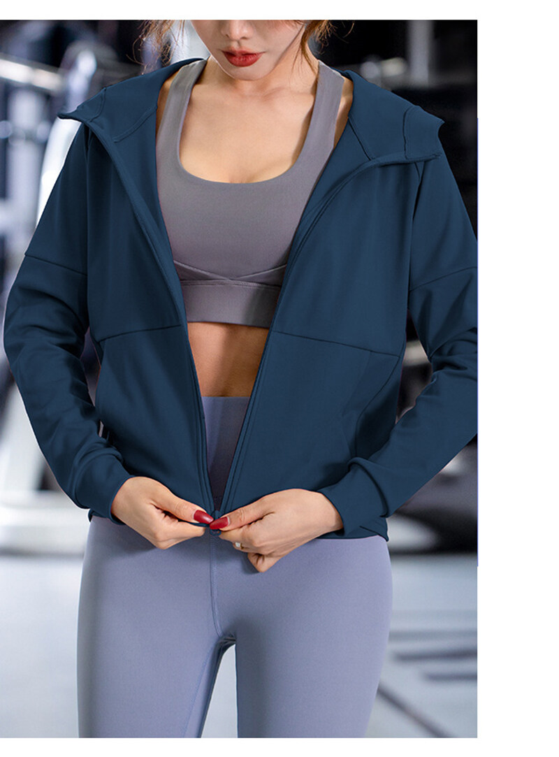 SUPERFLOWER Veste de sport légère à fermeture éclair pour femme, coupe ajustée, manches longues, pour yoga, course à pied, athlétique_voghion.com