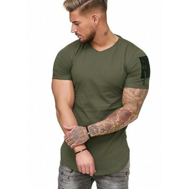 Men's Tops Tees Arrived Deep V Neck Short Sleeve Men T Shirt Slim Fit T ...