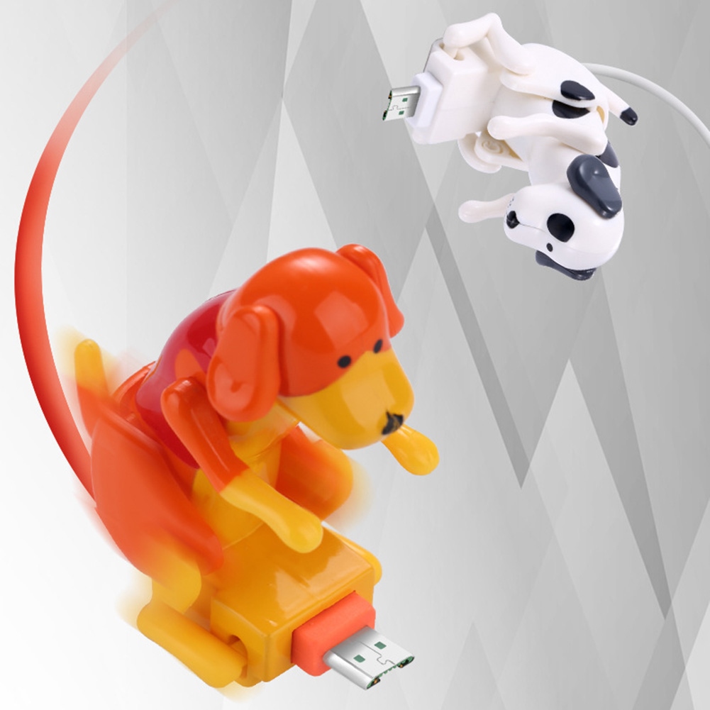{hot} Funny Humping Dog Fast Charger Cable Data Cable For iPhone Android Mobile Phone Charger Line Prank Gifts Decompression toys