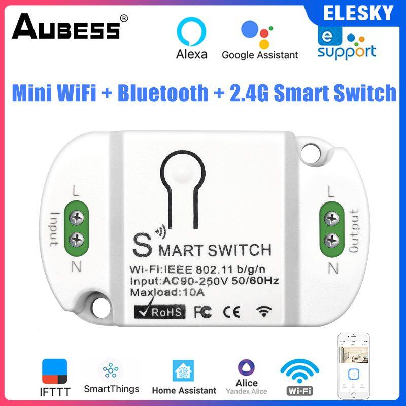 EWeLink Mini WiFi + Bluetooth + 2.4G Smart Switch Remote Control Smart Switch Module Voice Control Work With Alexa Goo gle Home Alice